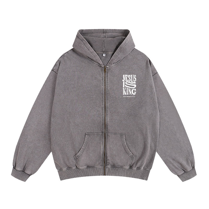 Christianartworkshop Jesus Is King Hooded Jacket: Philippians 2:10-11 Faith Statement - image 1
