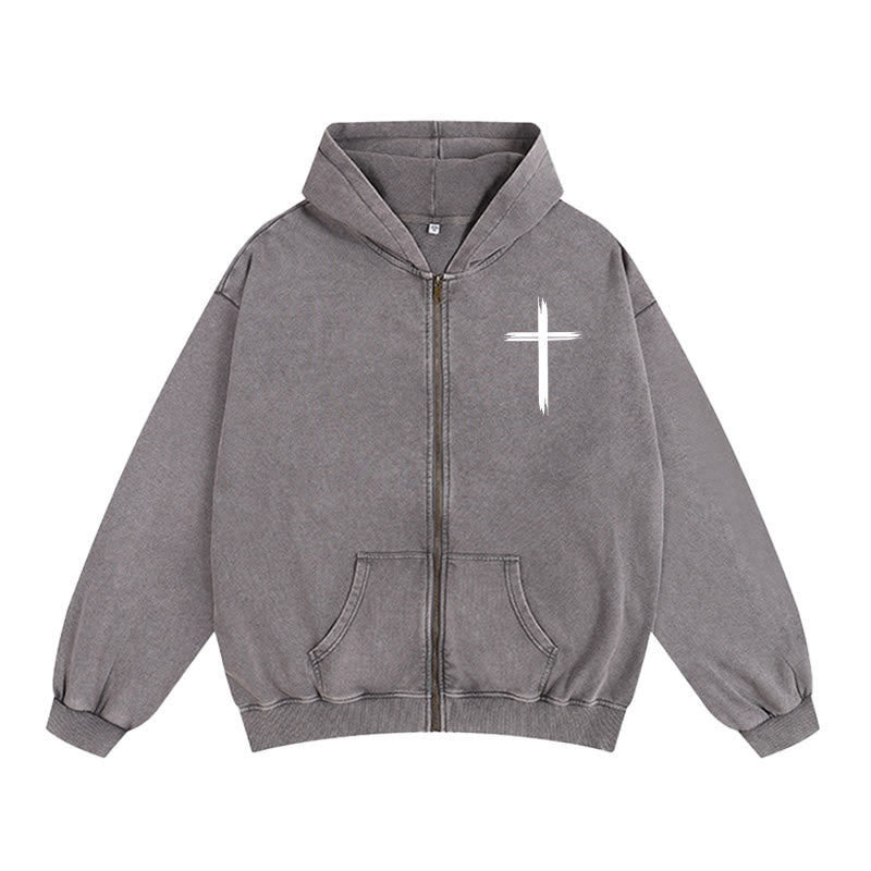 Christianartworkshop Dove & Cross Jesus Saves Hooded Jacket: Spiritual Comfort for Every Day - image 2