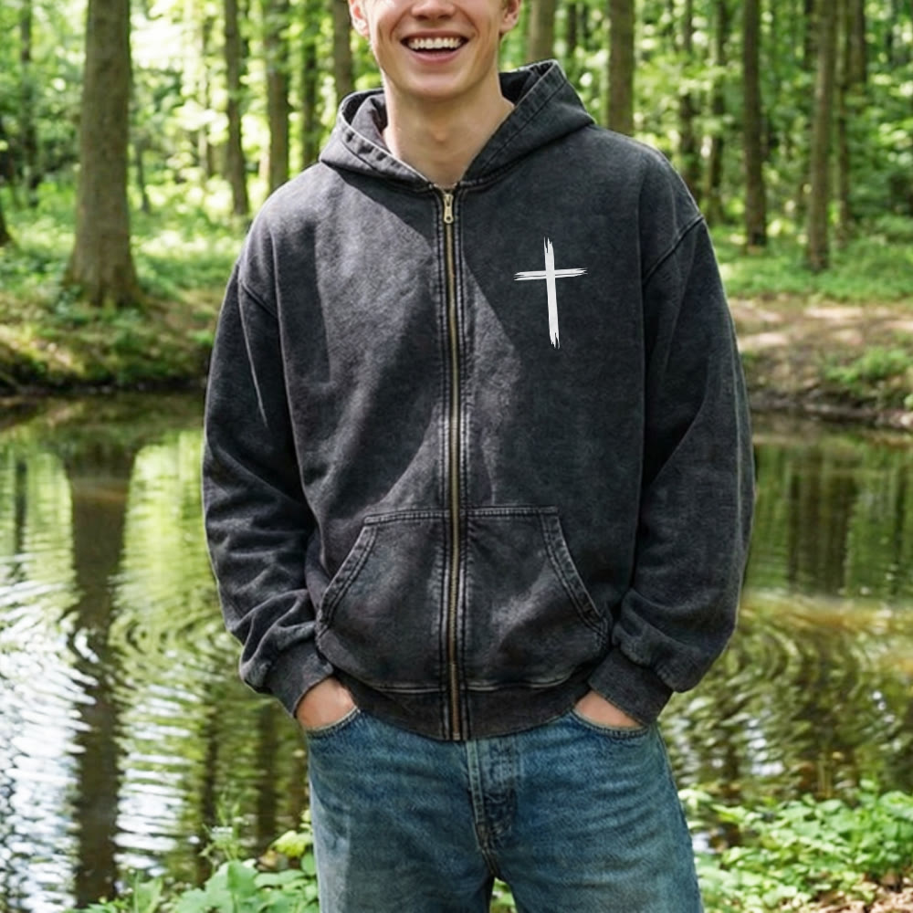 Christianartworkshop Dove & Cross Jesus Saves Hooded Jacket: Spiritual Comfort for Every Day - image 11