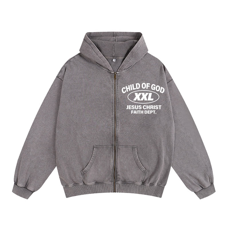 Christianartworkshop Child of God Identity Hooded Jacket: Merge Faith & Street-Style Expression - Grey - 2XL - image 9