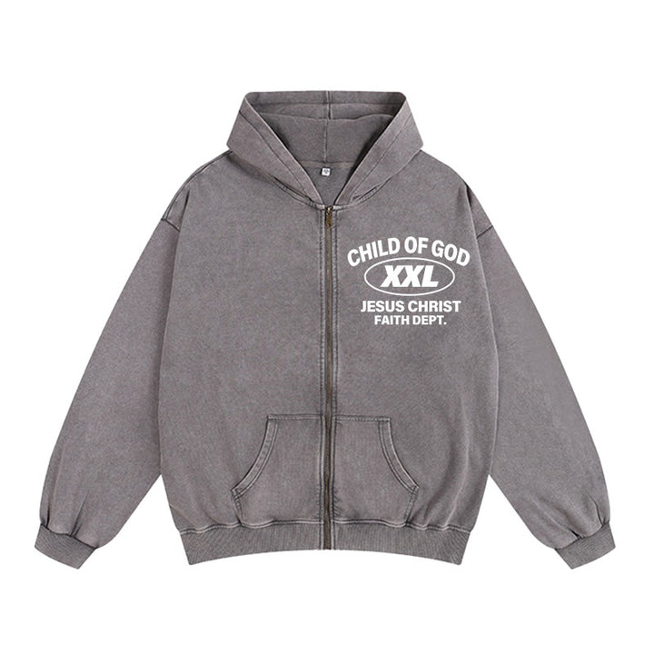 Christianartworkshop Child of God Identity Hooded Jacket: Merge Faith & Street-Style Expression - Grey - 2XL - image 9