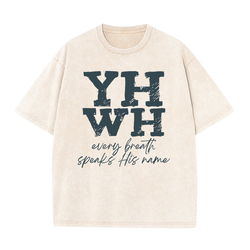 Christianartworkshop Every Breath Speaks His Name Unisex Washed T-shirt - image 10