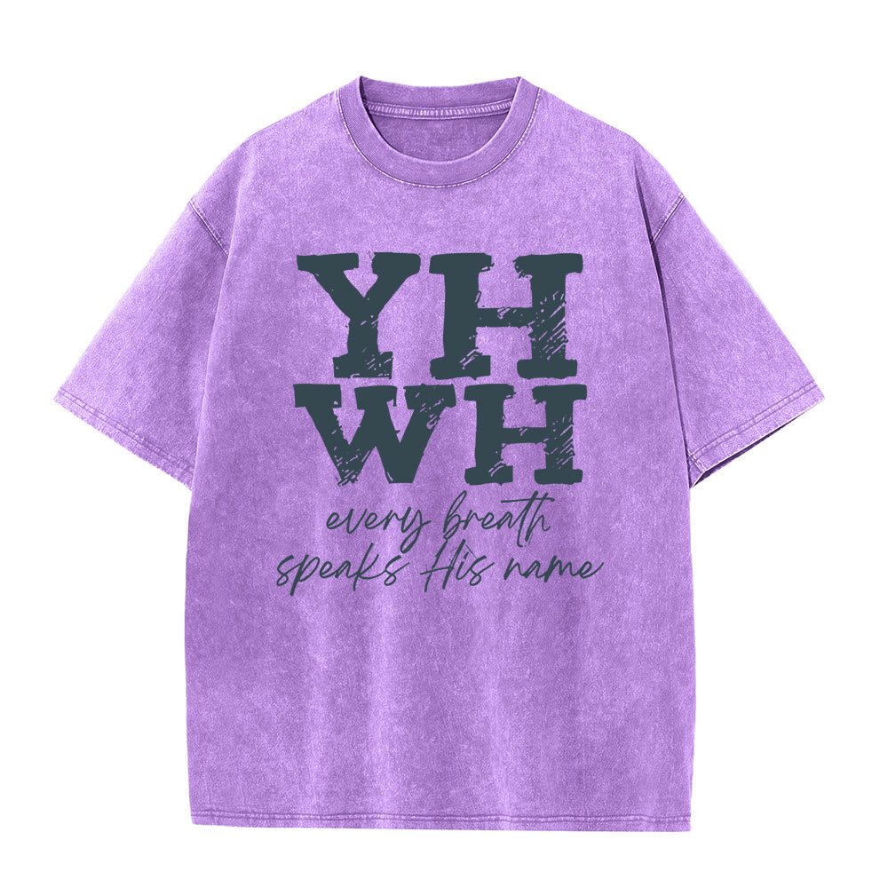 Christianartworkshop Every Breath Speaks His Name Unisex Washed T-shirt - image 1