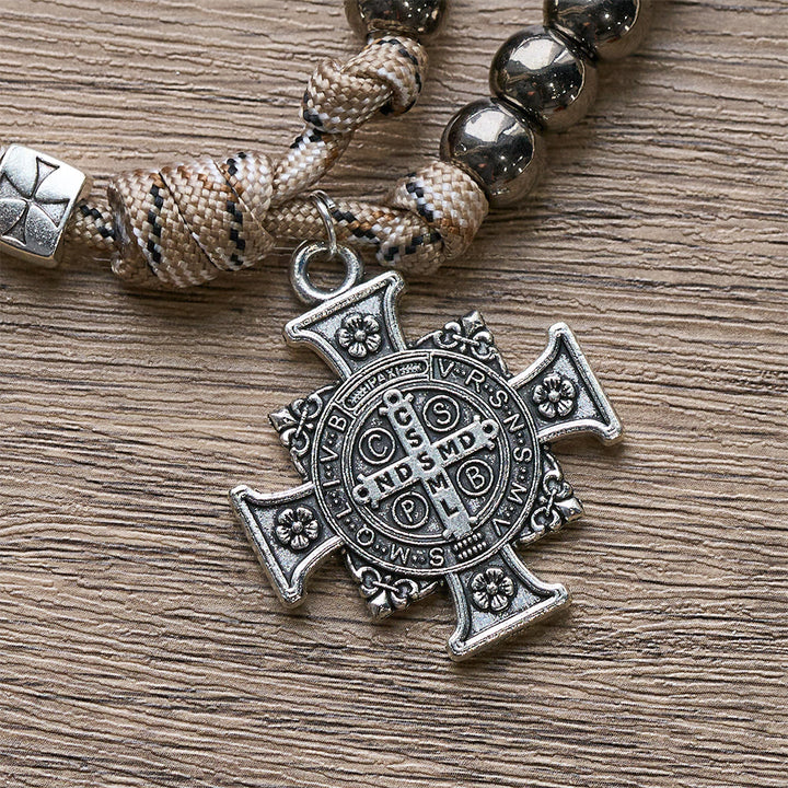 Christianartworkshop 2026 New Year Paracord Rugged Rosary with St. Benedict Guardian Faith - image 10