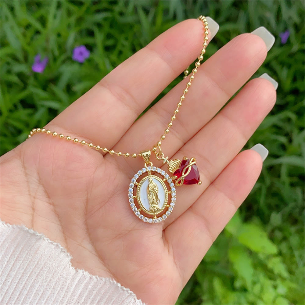 Christianartworkshop Our Lady & Sacred Heart Necklace in 6 Styles: Elegant Faith-Infused Jewelry - F - image 8