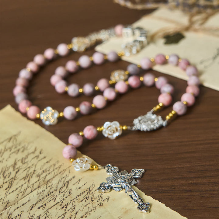 Christianartworkshop Pink Zebra Jasper 2026 New Year Rosary: Personalized Name Faith - image 4