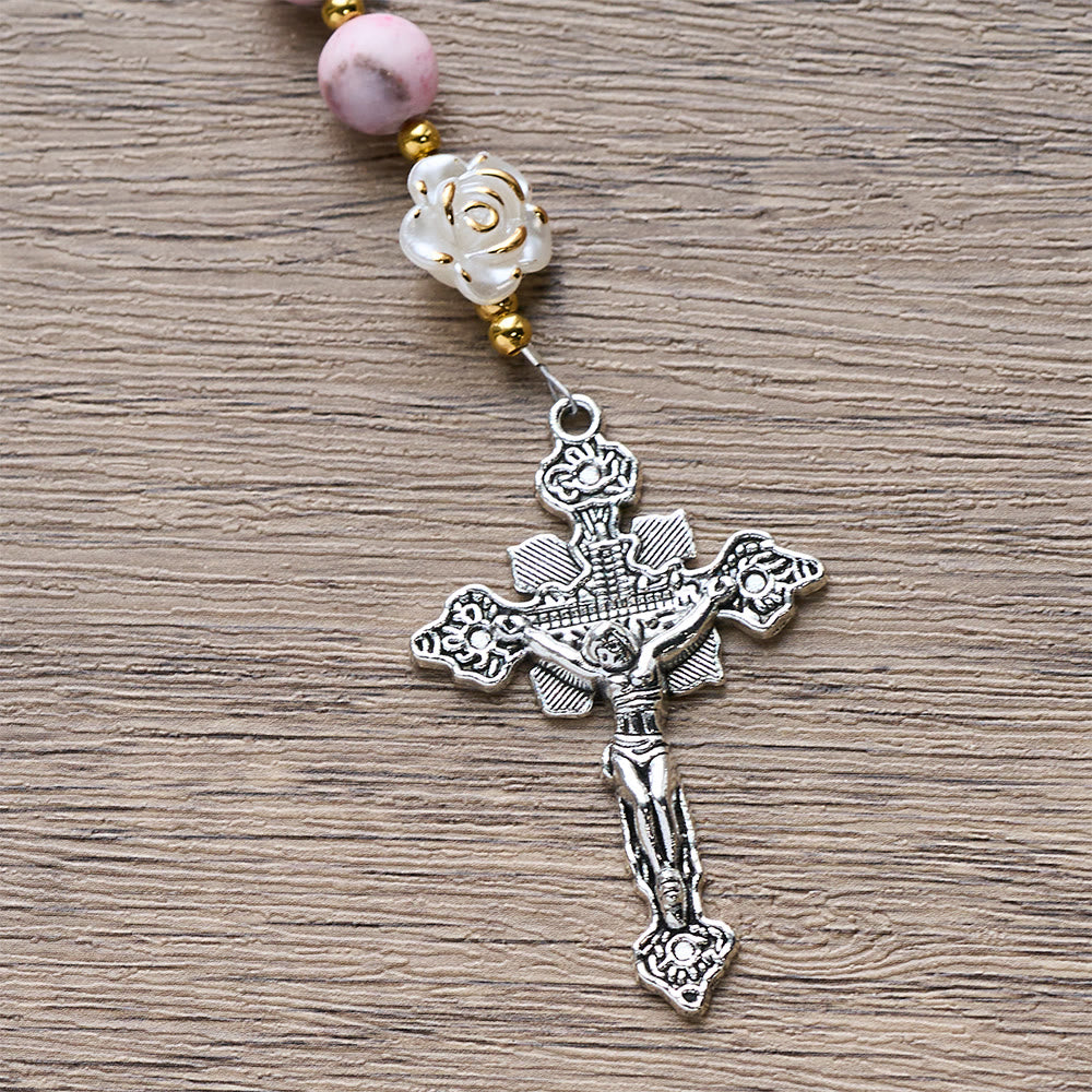Christianartworkshop Pink Zebra Jasper 2026 New Year Rosary: Personalized Name Faith - image 10