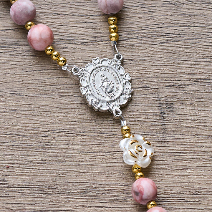 Christianartworkshop Pink Zebra Jasper 2026 New Year Rosary: Personalized Name Faith - image 7