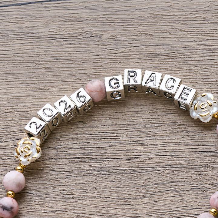 Christianartworkshop Pink Zebra Jasper 2026 New Year Rosary: Personalized Name Faith - image 8
