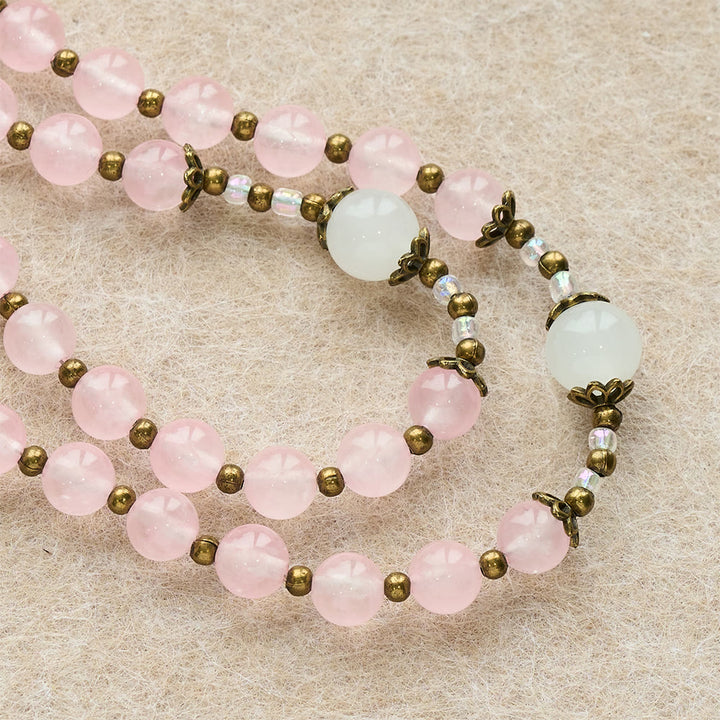 Christianartworkshop Pink Glass & White Glass Beads Ornate Crucifix Rosary: Embody His Gentle Grace - image 6