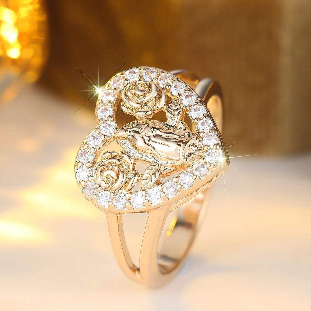 Christianartworkshop Heart-Shaped Our Lady Motif Ring with Rose Accents: Carry Her Care in Daily Wear - image 2