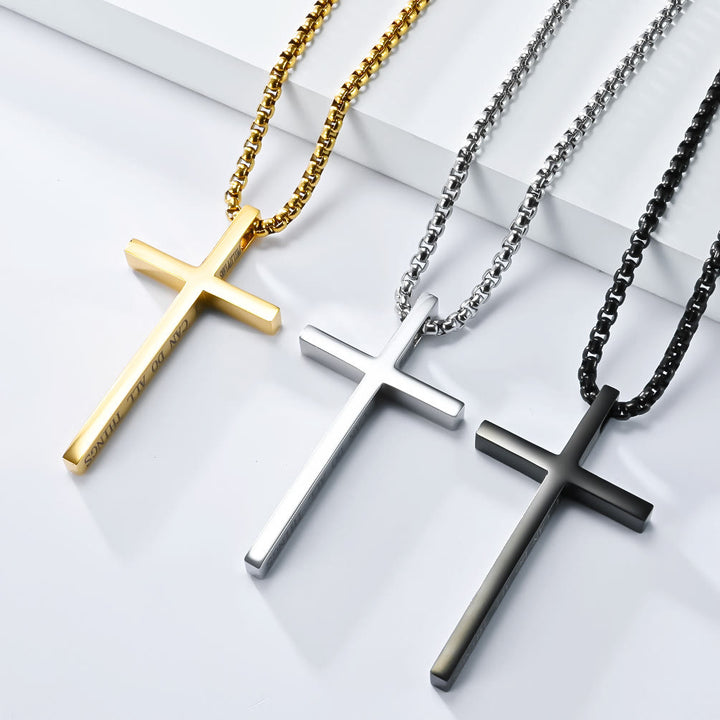 Christianartworkshop Cross Necklace with I Can Do All Things Inscription: Stylish Reminder of His Tender Strength - image 1
