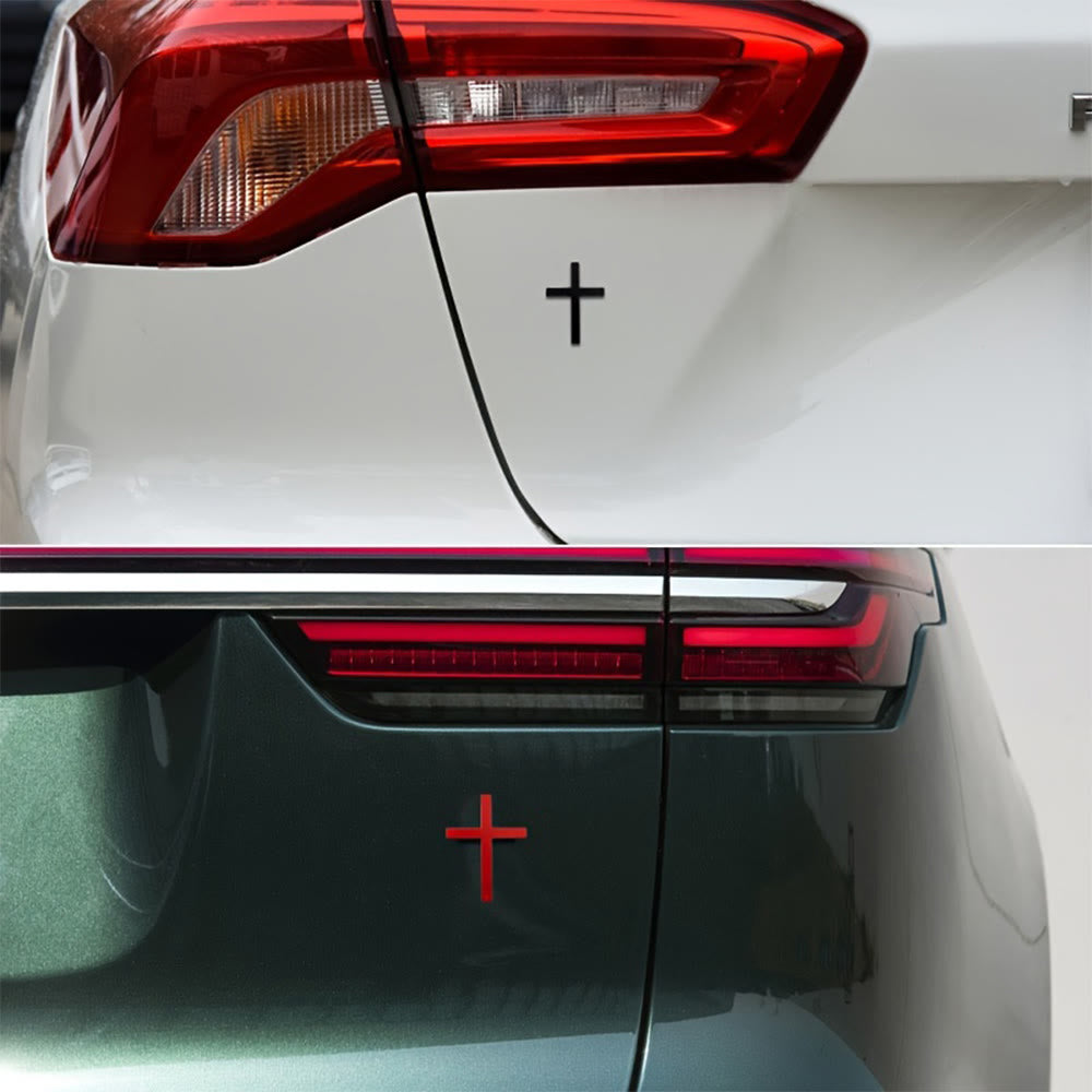 Christianartworkshop Durable Metal Cross Car Decal: Remind of His Quiet Guidance on the Road - image 6