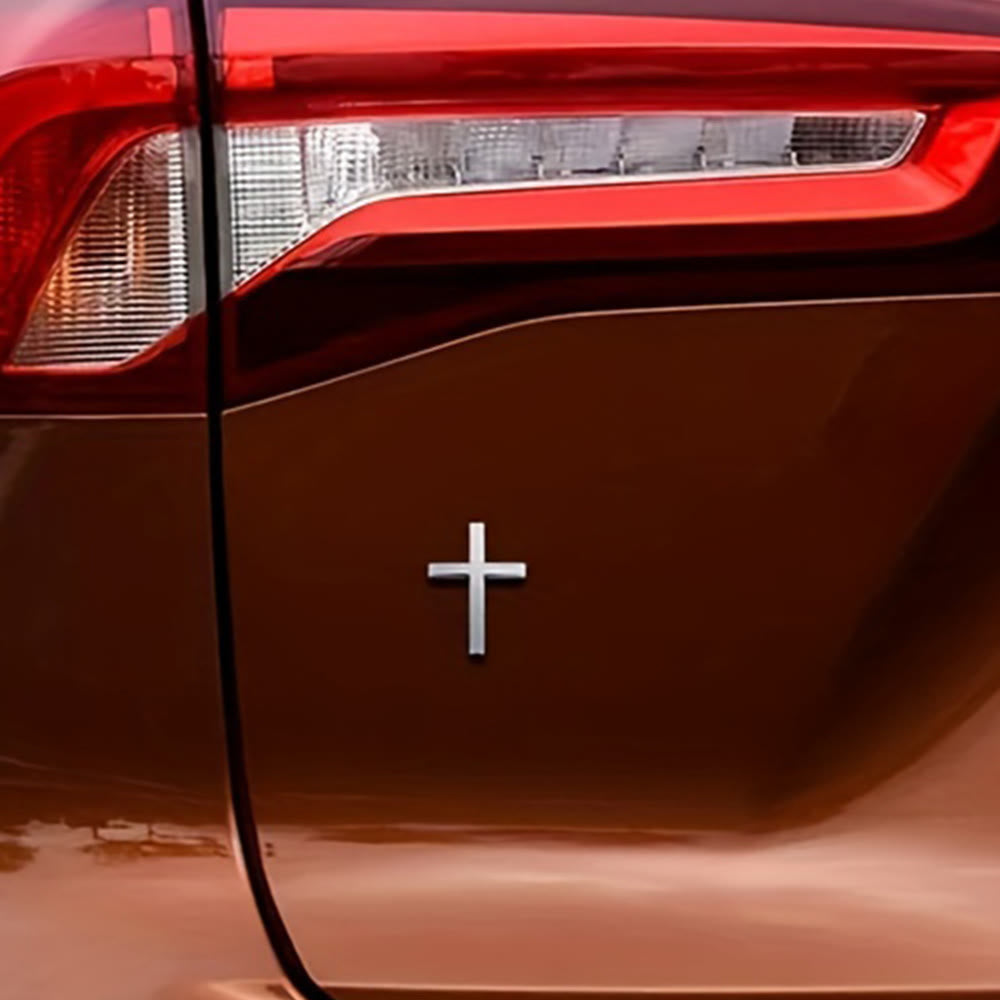 Christianartworkshop Durable Metal Cross Car Decal: Remind of His Quiet Guidance on the Road - image 5
