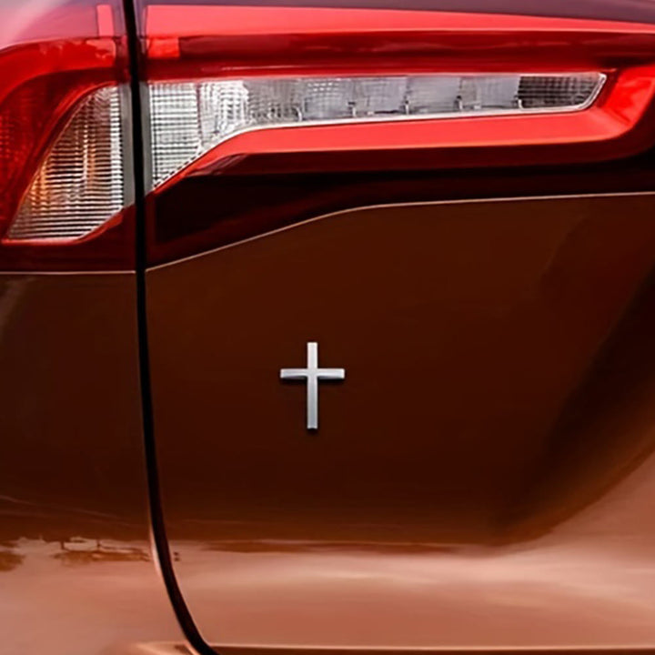 Christianartworkshop Durable Metal Cross Car Decal: Remind of His Quiet Guidance on the Road - image 5