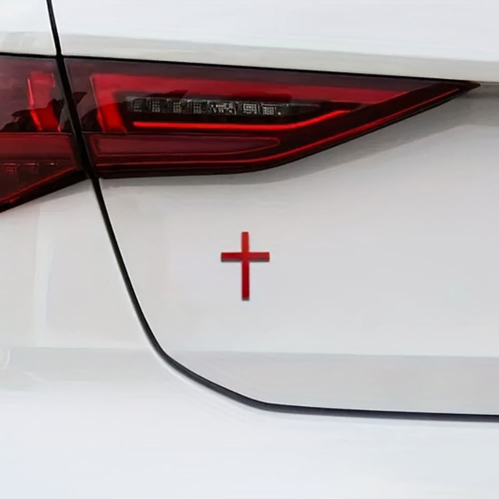 Christianartworkshop Durable Metal Cross Car Decal: Remind of His Quiet Guidance on the Road - image 10