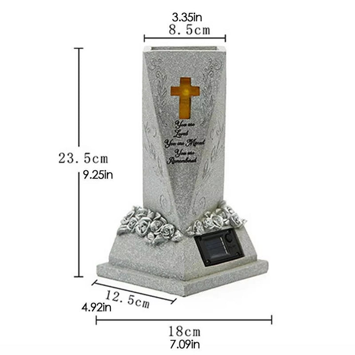 Christianartworkshop Solar-Powered Cross Cemetery Vase Ornament: Carry His Grace in Tender Moments - image 5