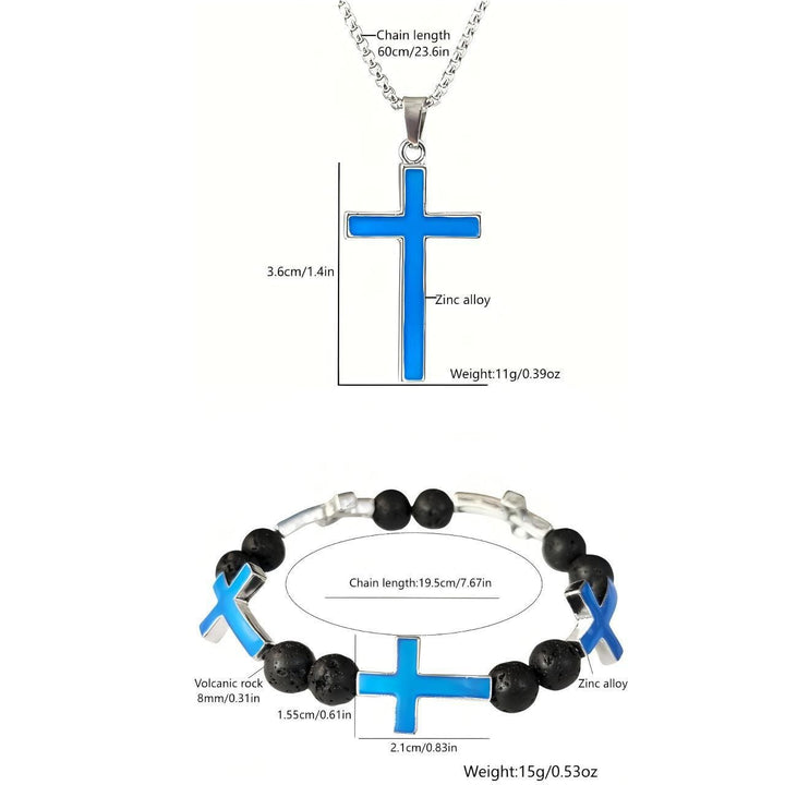 Christianartworkshop Luminous Cross Necklace & Beaded Bracelet Set: Remind of His Quiet Light - image 6