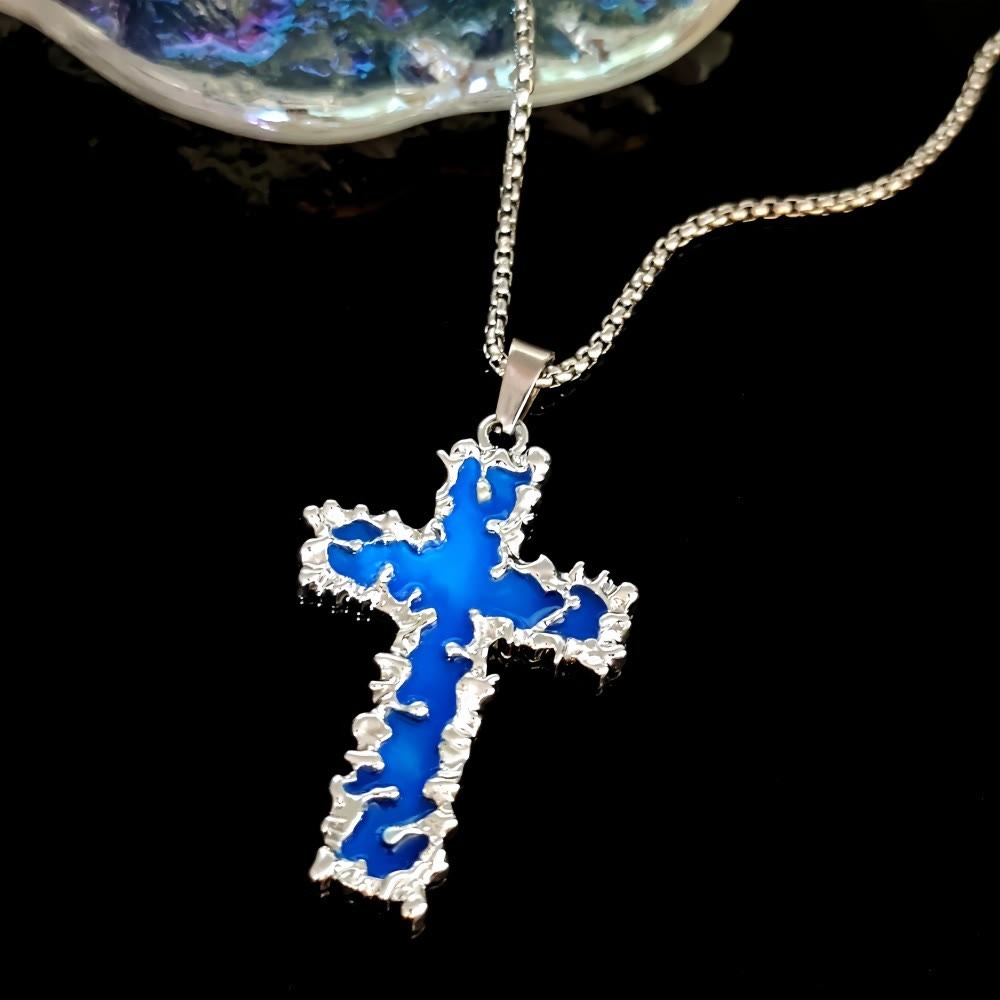 Christianartworkshop 3-Color Luminous Cross Necklace & Beaded Bracelet Set: Remind of His Quiet Light - image 6