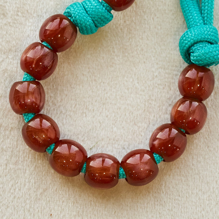 Christianartworkshop Vibrant Turquoise Paracord and Crimson Bead Pocket Rosary with Our Lady & Crucifix Companion - image 7