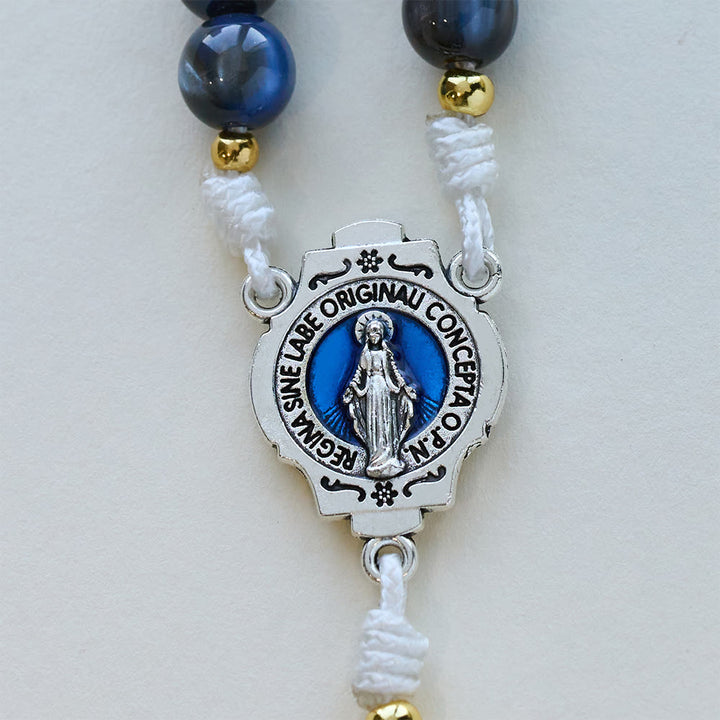 Christianartworkshop Starry Deep Blue Rosary with Star Spacers & Our Lady Devotion - image 8