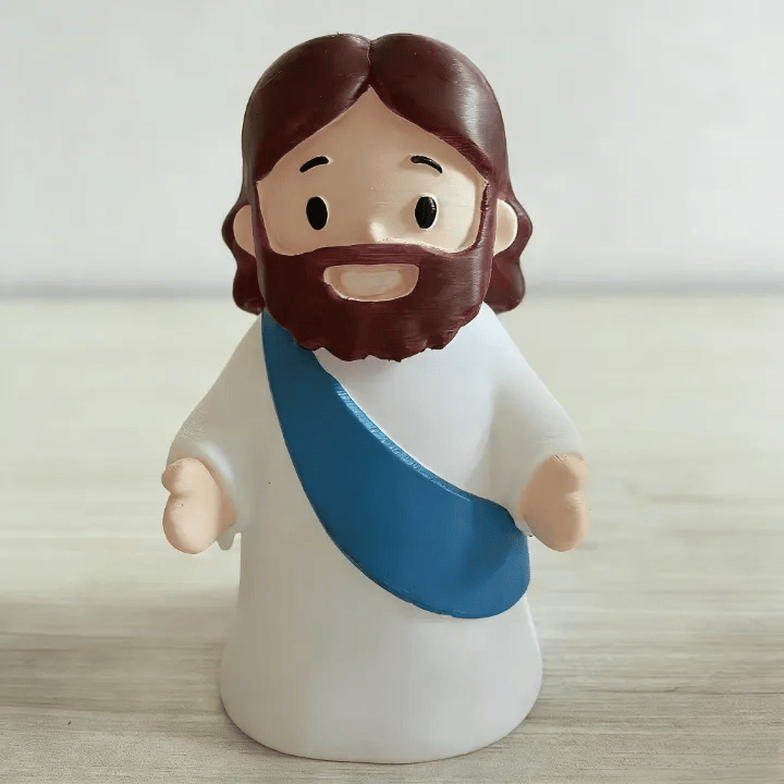 Christianartworkshop Glowing Jesus Tap Light Ornament: Merge Playful Charm with His Care - Blue - image 4