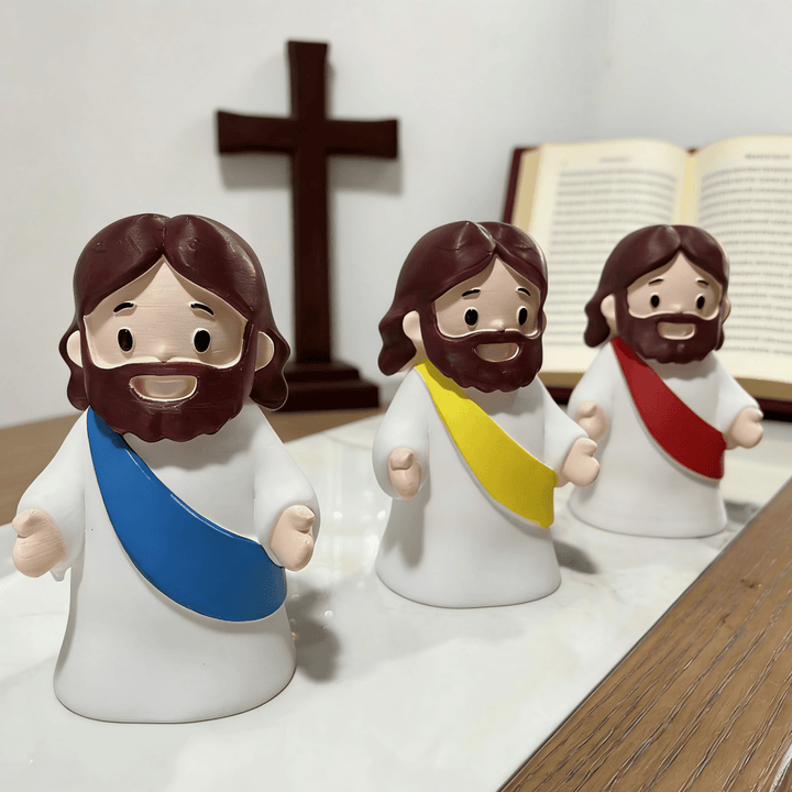 Christianartworkshop Glowing Jesus Tap Light Ornament: Merge Playful Charm with His Care - image 0