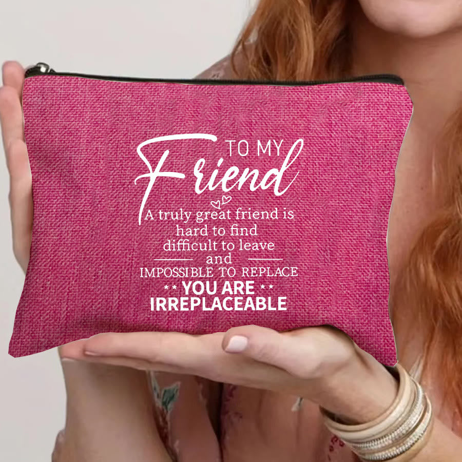 Christianartworkshop To My Friend Irreplaceable Quote Travel Cosmetic Bag: Embody Your Cherished Bond - Pink - image 2
