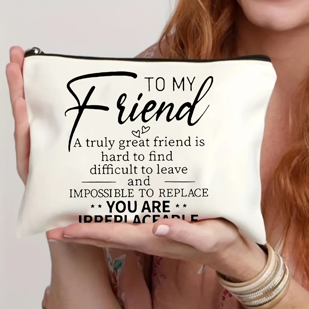 Christianartworkshop To My Friend Irreplaceable Quote Travel Cosmetic Bag: Embody Your Cherished Bond - White - image 0