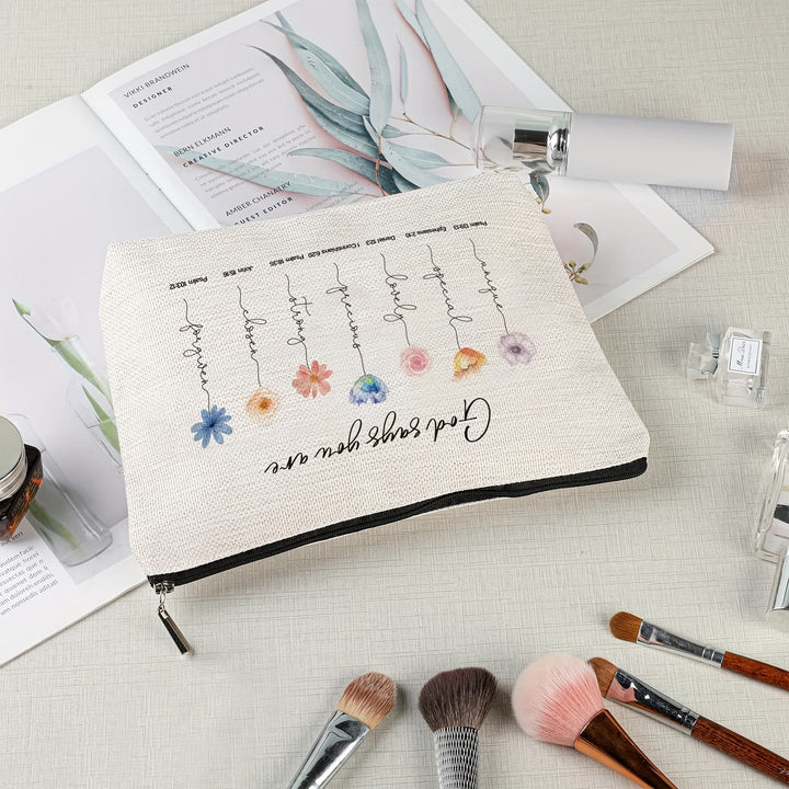 Christianartworkshop God Says You Are Scripture Affirmation Travel Cosmetic Bag: Embody His Loving Truth - image 2