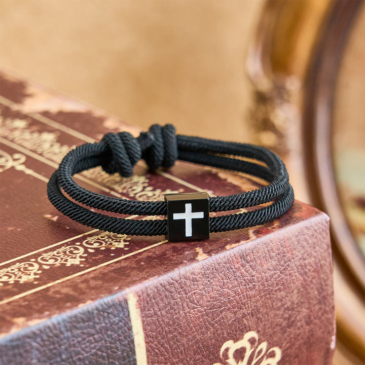 Christianartworkshop Milano Rope Cross Bracelet with Gift Card: Thoughtful Blessing for Baptism & Milestones - image 7