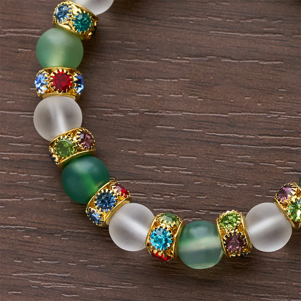 Christianartworkshop Smooth Frosted Agate Crucifx & Our Lady Bracelet: Remind of His Tender Love - image 7