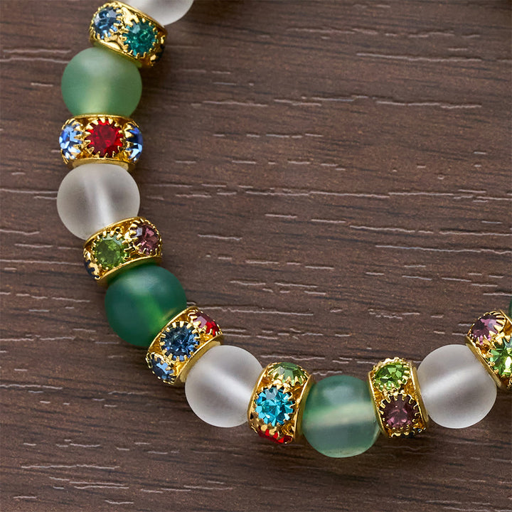 Christianartworkshop Smooth Frosted Agate Crucifx & Our Lady Bracelet: Remind of His Tender Love - image 7
