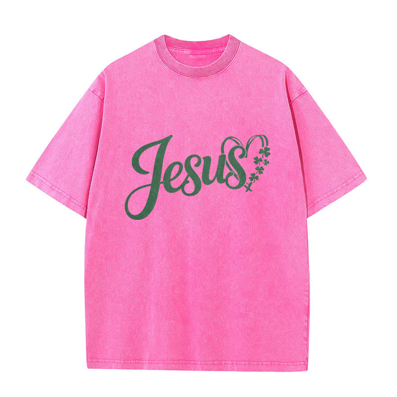 Christianartworkshop It's Never Luck It's Always God Jesus Unisex Washed T-Shirt - image 11