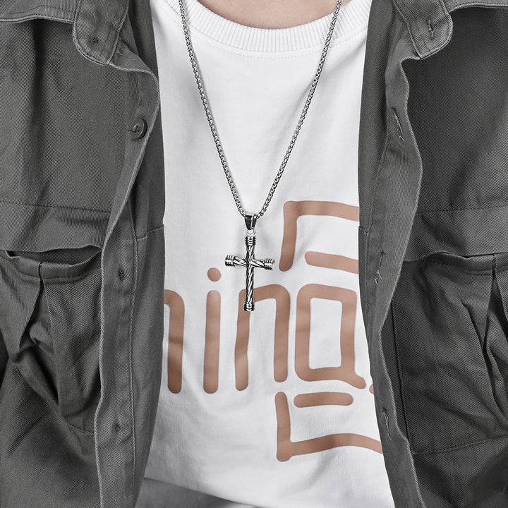 Christianartworkshop Twisted Texture Cross Pendant Necklace: Embody His Enduring Strength - image 2
