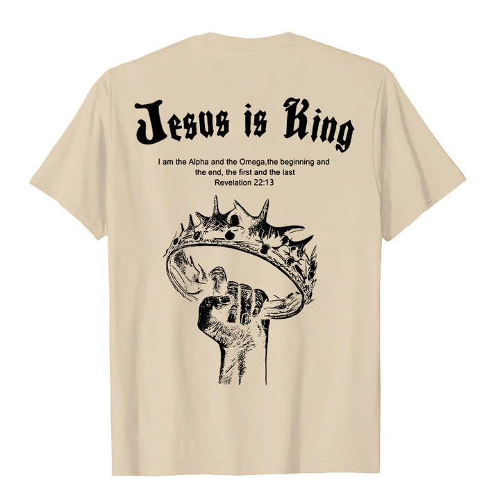 Christianartworkshop Jesus is King T-shirt - Beige - 2XL - image 2
