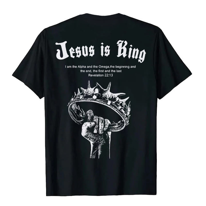 Christianartworkshop Jesus is King T-shirt - Black - 2XL - image 1