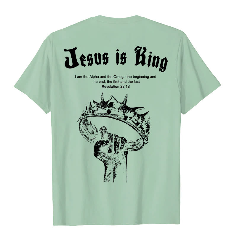 Christianartworkshop Jesus is King T-shirt - Light Green - 2XL - image 6
