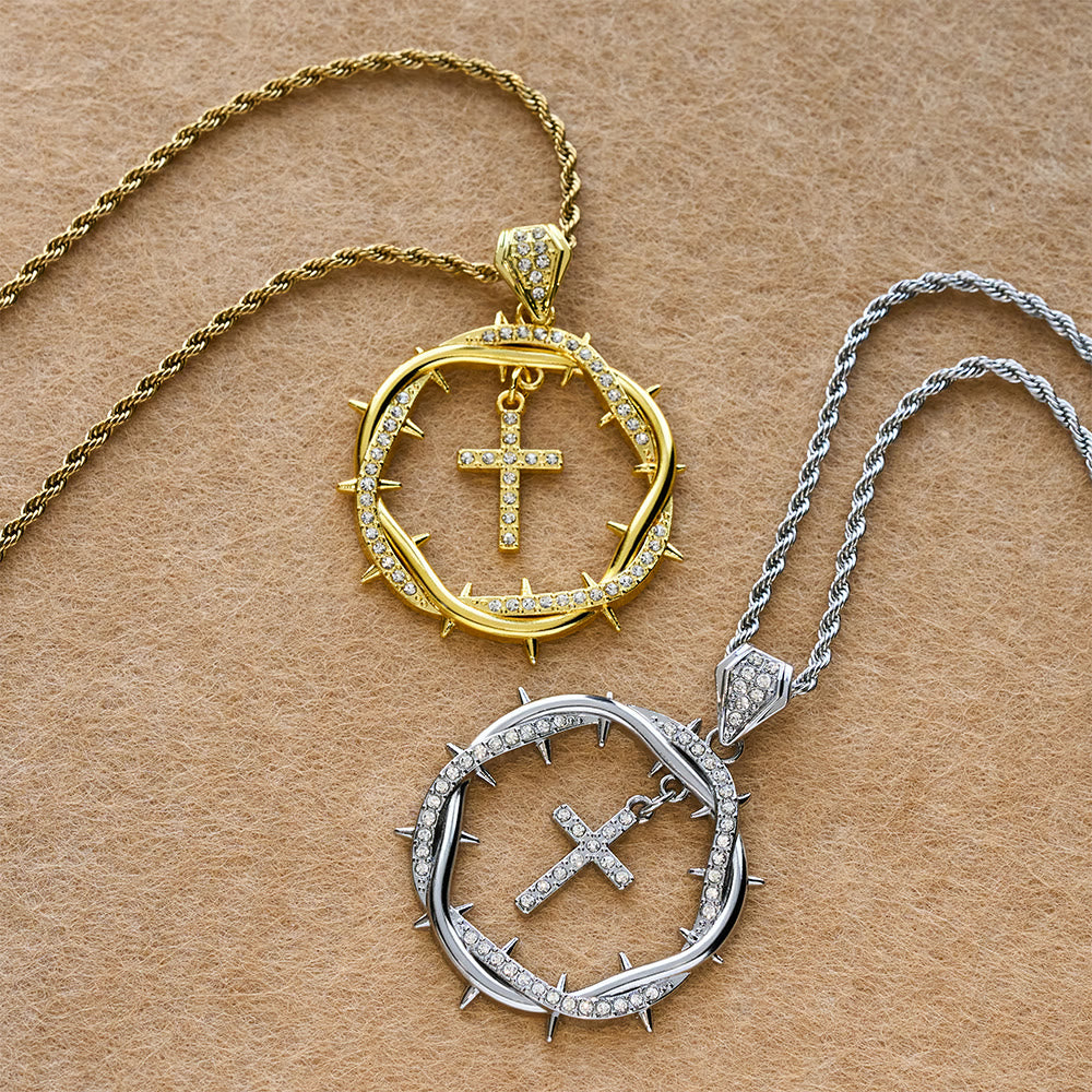 Christianartworkshop Thorn Crown & Cross Pendant: Faith & Grace Reminder for Daily Wear - image 1