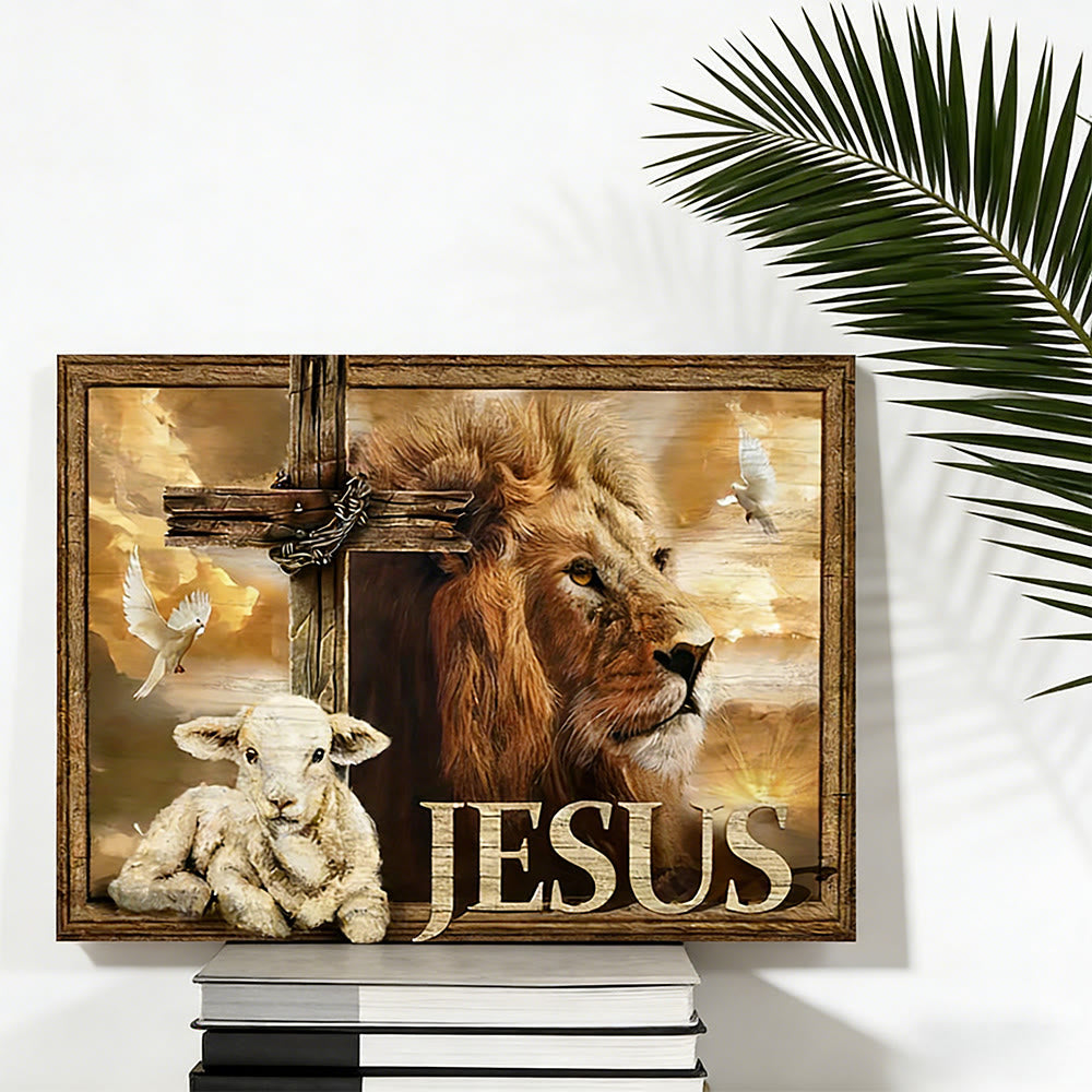 Christianartworkshop Lion of Judah & Lamb of God Wall Art Print: Sacred Symbols of Strength - image 3