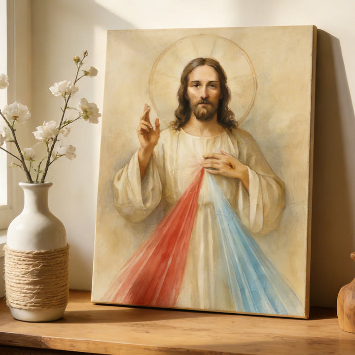 Christianartworkshop Divine Mercy Jesus Wall Art Print: Rays of Compassion and Peace for Your Home Sanctuary - image 4