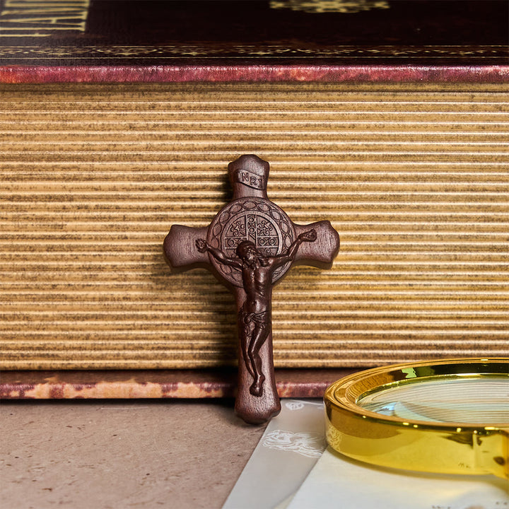 Christianartworkshop Hand-Carved Zizyphus Wood Pocket Cross: Tangible Reminder of Jesus’ Redemptive Love - Dark - image 4