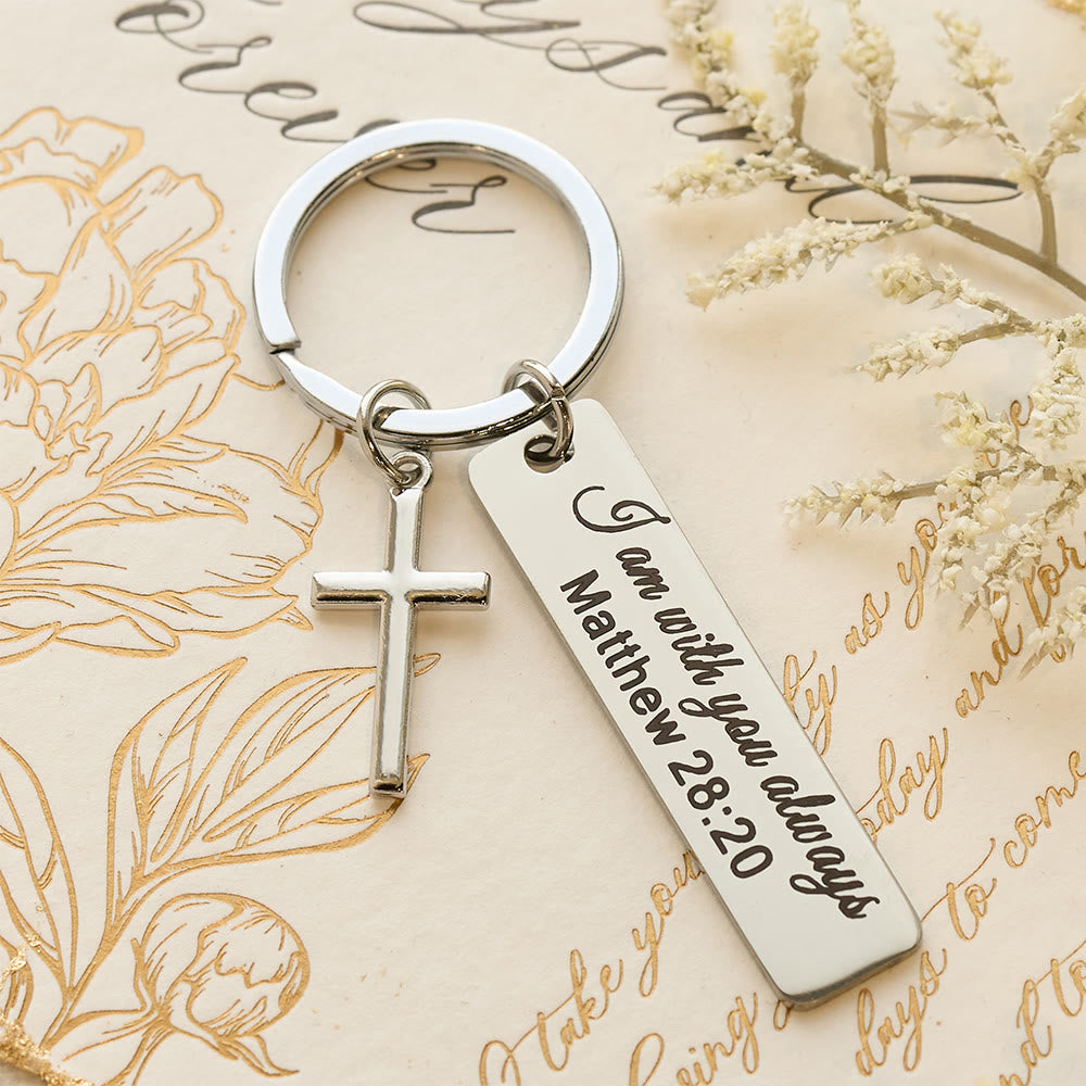 Christianartworkshop Engraved Bible Verse Keychain with Cross Charm: Carry Jesus’ Promises Wherever You Go - image 7