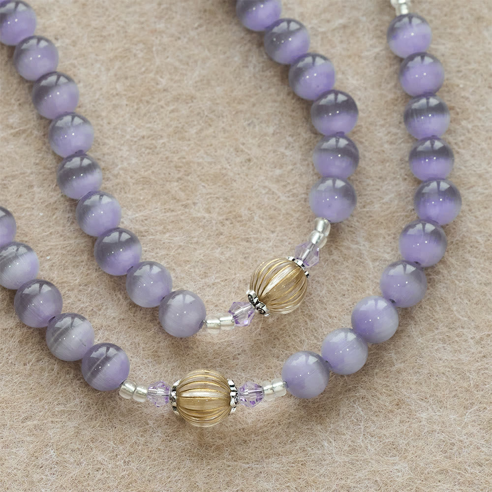 Christianartworkshop Purple Cat’s Eye & Champagne Lantern Bead Holy Family Rosary: Embody Serene Devotion - image 6