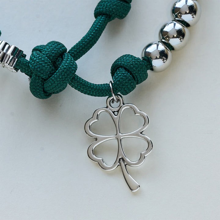 Christianartworkshop Paracord & Metal Bead Four-Leaf Clover Crucifix Rosary: Embody Sacred Strength and Devotion - image 6