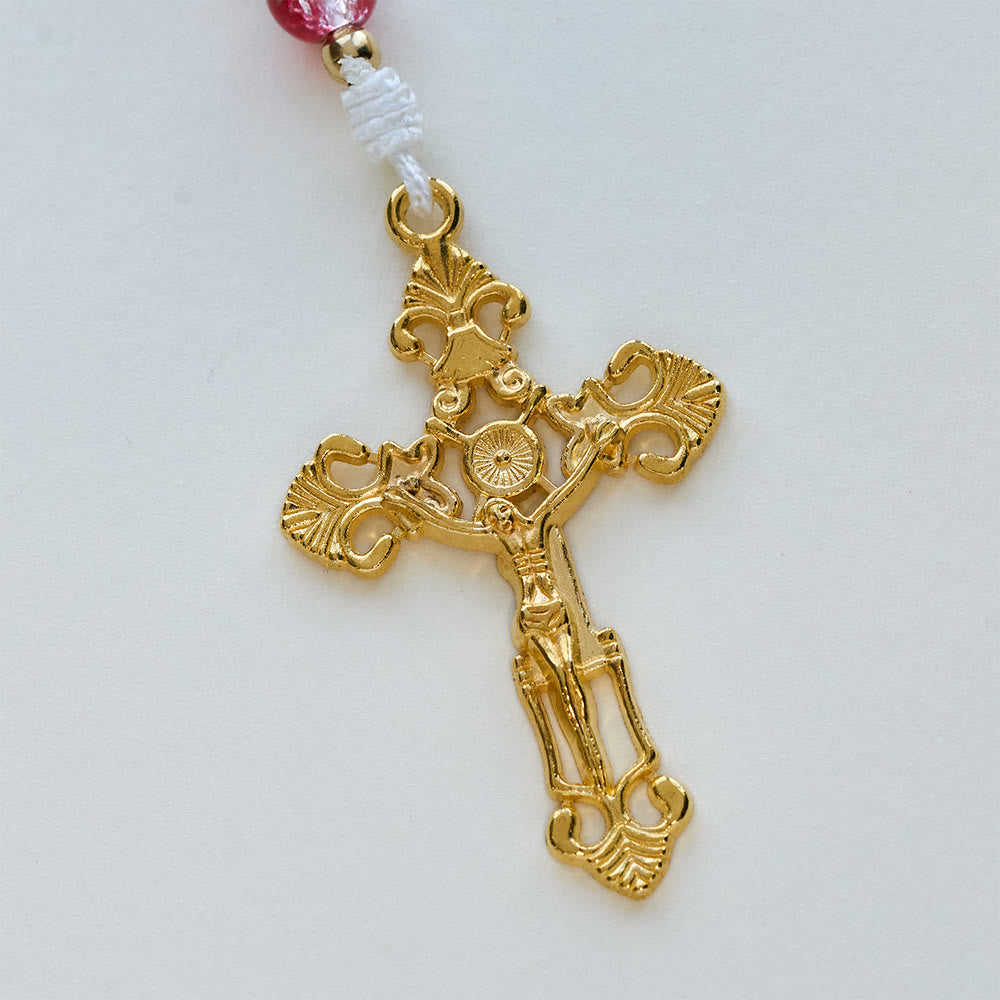 Christianartworkshop Red Glass Bead Holy Spirit Dove Our Lady Rosary: Embody Sacred Love and Vibrant Devotion - image 6