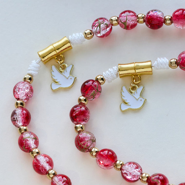 Christianartworkshop Red Glass Bead Holy Spirit Dove Our Lady Rosary: Embody Sacred Love and Vibrant Devotion - image 6