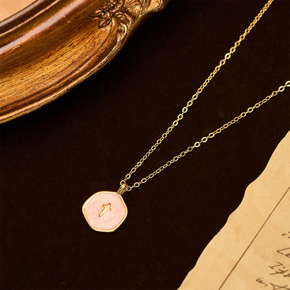 Christianartworkshop Geometric Cross Pendant Necklace in Pastel Hues - image 7