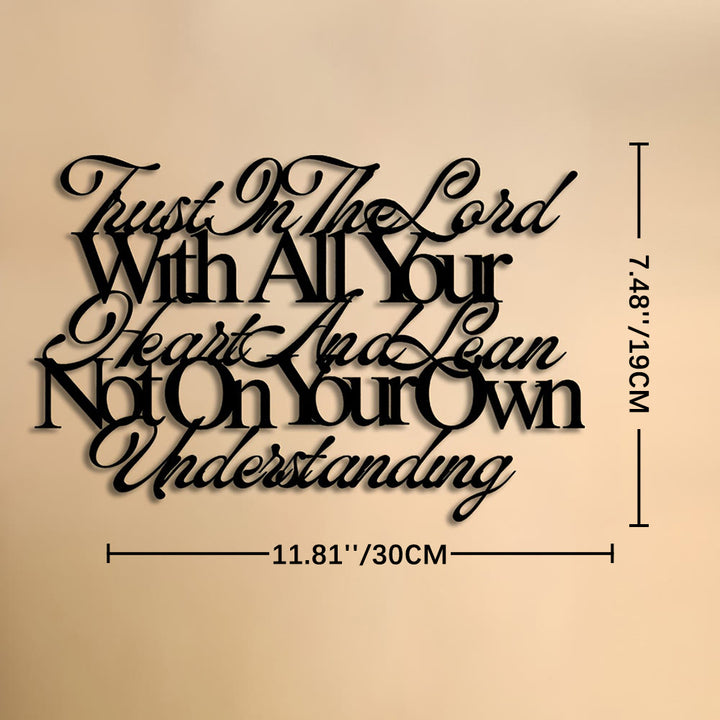 Christianartworkshop Trust In The Lord Proverbs 3:5 Metal Wall Decor: Embody His Guiding Wisdom - Black - 11.81''*7.48''/30*19cm - image 5