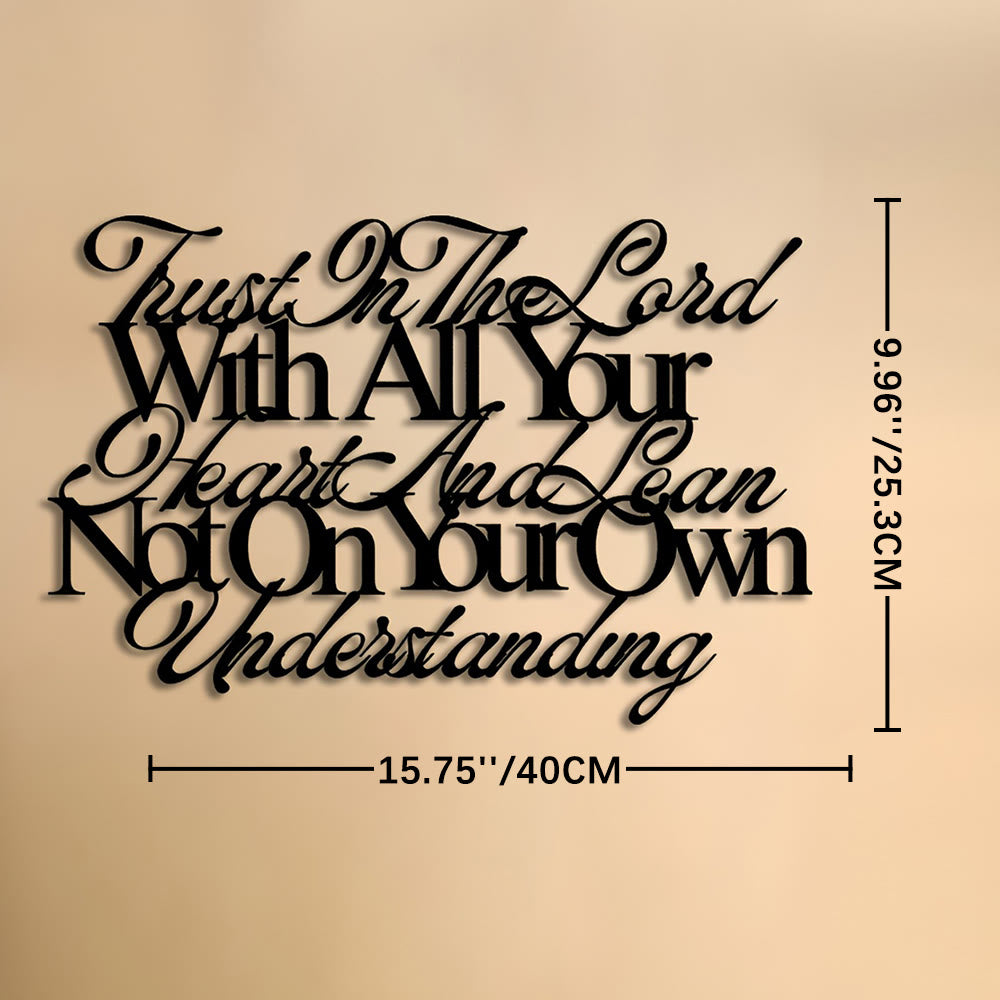 Christianartworkshop Trust In The Lord Proverbs 3:5 Metal Wall Decor: Embody His Guiding Wisdom - Black - 15.75''*9.96''/40*25.3cm - image 6